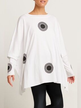 Planet By Lauren G • Pima Cotton Spotlight Oversized Crew Swing Tee